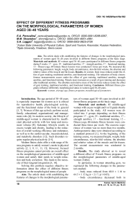 Effect of different fitness programs on the morphological parameters of women aged 30-40 years