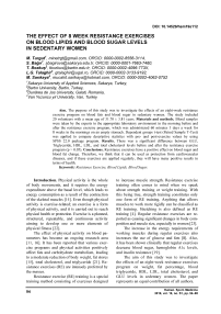 The effect of 8 week resistance exercises on blood lipids and blood sugar levels in sedentary women