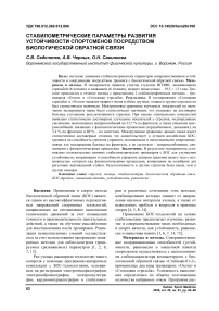 Стабилометрические параметры развития устойчивости спортсменов посредством биологической обратной связи