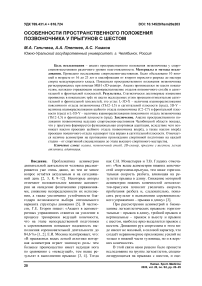 Особенности пространственного положения позвоночника у прыгунов с шестом