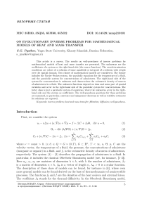 On evolutionary inverse problems for mathematical models of heat and mass transfer