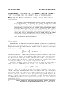 The problem of identifying the trajectory of a mobile point source in the convective transport equation