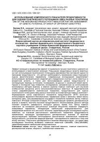 Использование комплексного показателя продуктивности для оценки генетического потенциала овец разных генотипов