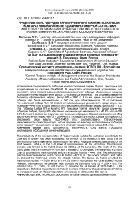 Продуктивность гибридов рапса ярового по системе Clearfield®: компаративный анализ методами многомерной статистики