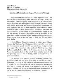 Identity and nationalism in Magnus Macintyre's Whirligig