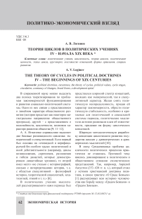 Теория циклов в политических учениях IV – начала XIX века