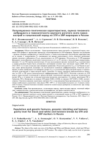 Популяционно-генетическая характеристика, оценка геномного инбридинга и гомозиготности крупного рогатого скота черно - пестрой и голштинской пород по STR и SNP маркерам в России