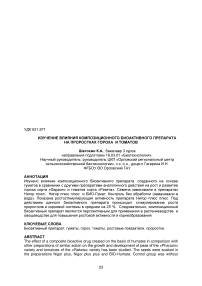 Изучение влияния композиционного биоактивного препарата на проростках гороха и томатов