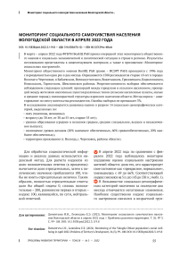 Мониторинг социального самочувствия населения Вологодской области в апреле 2022 года