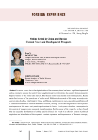 Online retail in China and Russia: current state and development prospects