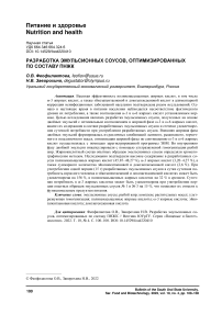 Разработка эмульсионных соусов, оптимизированных по составу ПНЖК