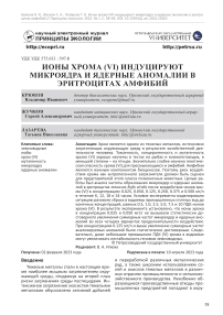 Ионы хрома (VI) индуцируют микроядра и ядерные аномалии в эритроцитах амфибий