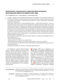 Мониторинг социального самочувствия населения Вологодской области в феврале 2023 года