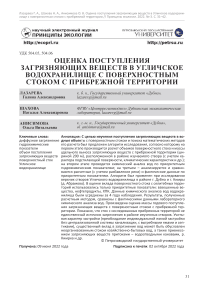 Оценка поступления загрязняющих веществ в Угличское водохранилище с поверхностным стоком с прибрежной территории