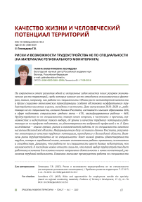 Риски и возможности трудоустройства не по специальности (на материалах регионального мониторинга)