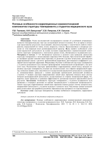 Половые особенности корреляционных взаимоотношений компонентов структуры темперамента у студентов медицинского вуза