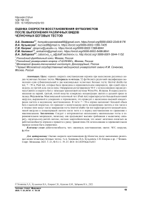 Оценка скорости восстановления футболистов после выполнения различных видов челночных беговых тестов