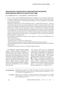 Мониторинг социального самочувствия населения Вологодской области в августе 2023 года