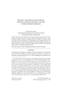 Philosophy as ‘holy religion’ (sancta religio). The essence of hermetic philosophy in Asclepius, sive dialogus Hermetis Trismegisti