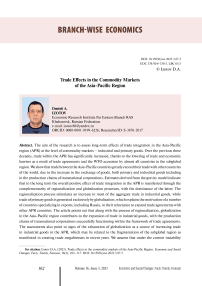 Trade effects in the commodity markets of the Asia-Pacific region