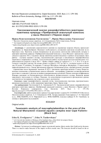 Таксономический анализ макрофитобентоса акватории памятника природы "Прибрежный аквальный комплекс у мыса Фиолент" (Черное море)