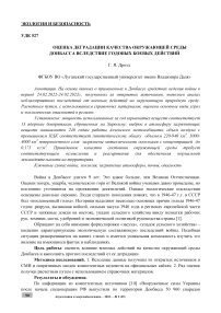 Оценка деградации качества окружающей среды Донбасса вследствие годовых боевых действий