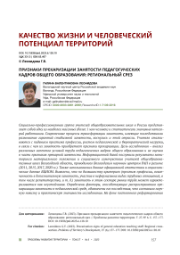 Признаки прекаризации занятости педагогических кадров общего образования: региональный срез