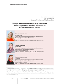 Влияние цифровизации занятости на совмещение профессиональных и семейных обязанностей: субъективные оценки россиян