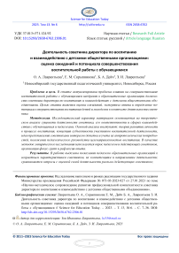 Деятельность советника директора по воспитанию и взаимодействию с детскими общественными организациями: оценка ожиданий и потенциала совершенствования воспитательной работы с обучающимися