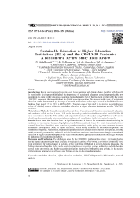 Sustainable education at higher education institutions (HEIs) and the COVID-19 pandemic: a bibliometric review study field review