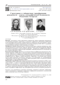 Структурные и тайминговые трансформации рождаемости - угрозы демографической безопасности Республики Татарстан