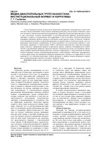 Медиа диаспоральных групп Казахстана: институциональный формат и нарративы