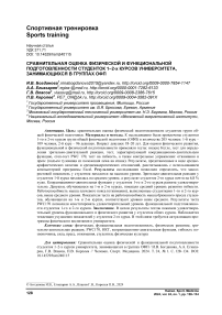 Сравнительная оценка физической и функциональной подготовленности студенток 1-2-х курсов университета, занимающихся в группах ОФП