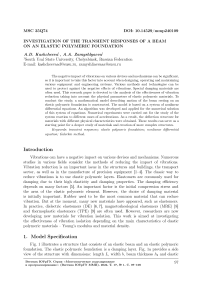 Investigation of the transient responses of a beam on an elastic polymeric foundation