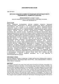 Цепочка создания стоимости продукции зернопродуктового подкомплекса: элементы и факторы