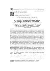 Эмпирическая оценка состояния этнической идентичности и этнических установок русских студентов (на примере гуманитарных направлений подготовки Национального исследовательского мордовского государственного университета)