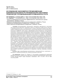 Исследование закономерностей динамизации конкурентоспособности управленческих работников предприятий горнодобывающей промышленности РФ
