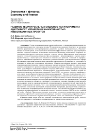 Развитие теории реальных опционов как инструмента адаптивного управления эффективностью инвестиционных проектов