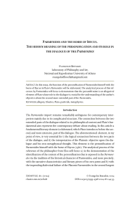 Parmenides and the horse of Ibycus. The hidden meaning of the personification and its role in the dialogue of the "Parmenides"