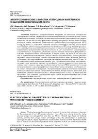 Электрохимические свойства углеродных материалов с высоким содержанием азота