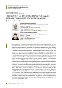 Номенклатурные стандарты сортов актинидии селекции Павловской опытной станции ВИР