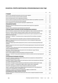 Указатель статей и материалов, опубликованных в 2024 году