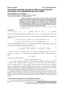 Stochastic Wentzel system of free fluid filtration equations on a hemisphere and on its edge