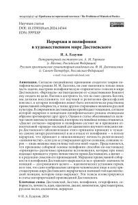 Иерархия и полифония в художественном мире Достоевского