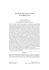 The neoplatonic pursuit of God in the Middle Ages