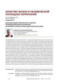 Динамика демографического старения этнонациональных регионов РФ во втором и начале третьего десятилетия XXI века