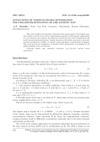 Application of particle swarm optimization for parameter estimation of the logistic map