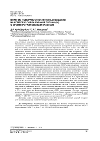 Влияние поверхностно-активных веществ на комплексообразование титана (IV) с бромпирогаллоловым красным