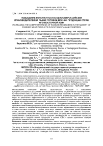 Повышение конкурентоспособности российских производителей на рынке готовой мясной продукции стран Юго-Восточной Азии