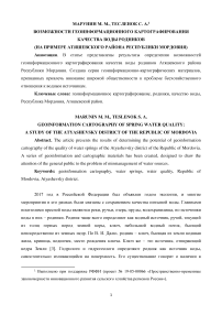 Возможности геоинформационного картографирования качества родников (на примере Атяшевского района Республики Мордовия)